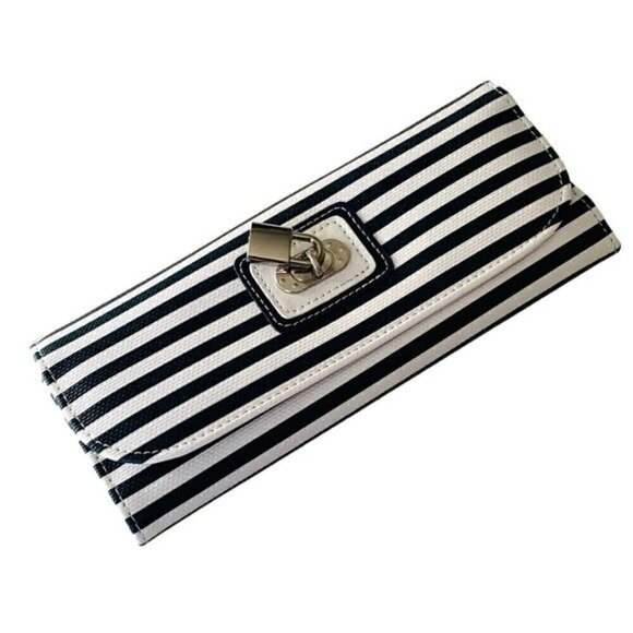 NEW MORELLE & CO CLASSIC LUCY JEWELRY ROLL CASE DARK BLUE & WHITE STRIPED - Picture 5 of 8